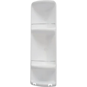 Angoliera doccia angolare tre ripiani bianco 22x16x71 cm