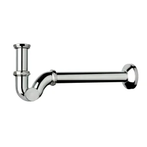 Sifone per lavabo e bidet ad S in ottone cromato con ispezione laterale
