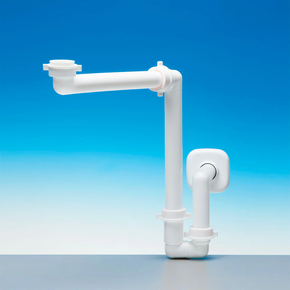 Sifone salvaspazio per lavabo in polipropilene bianco - immagine 3