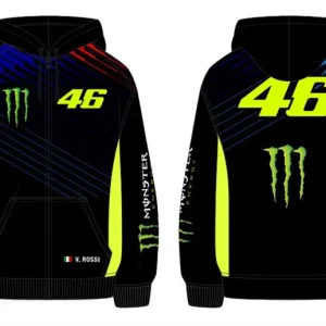 HOODIE FULL ZIP IN POLIESTERE DUAL MONSTER VR46