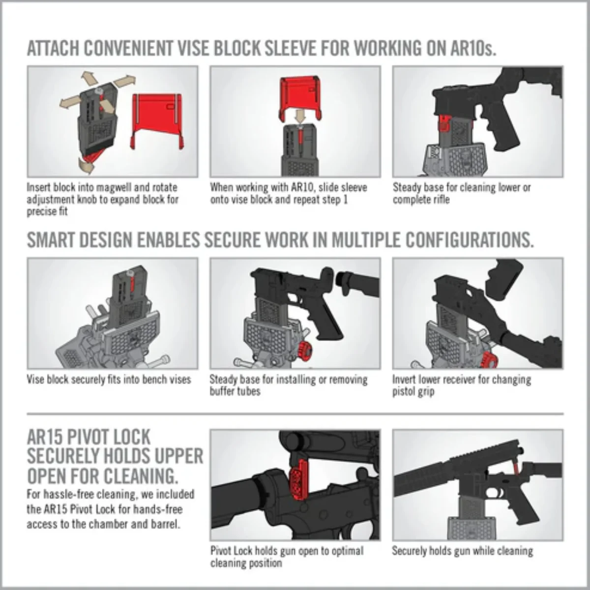 REAL AVID | SMART-FIT AR-15 VISE BLOCK WITH SLEEVE FOR AR10- Sistema di blocco per AR-15 - immagine 6