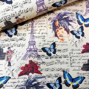 Carta decorata Collezione Vintage - Farfalle e note - ArtPapel Italy