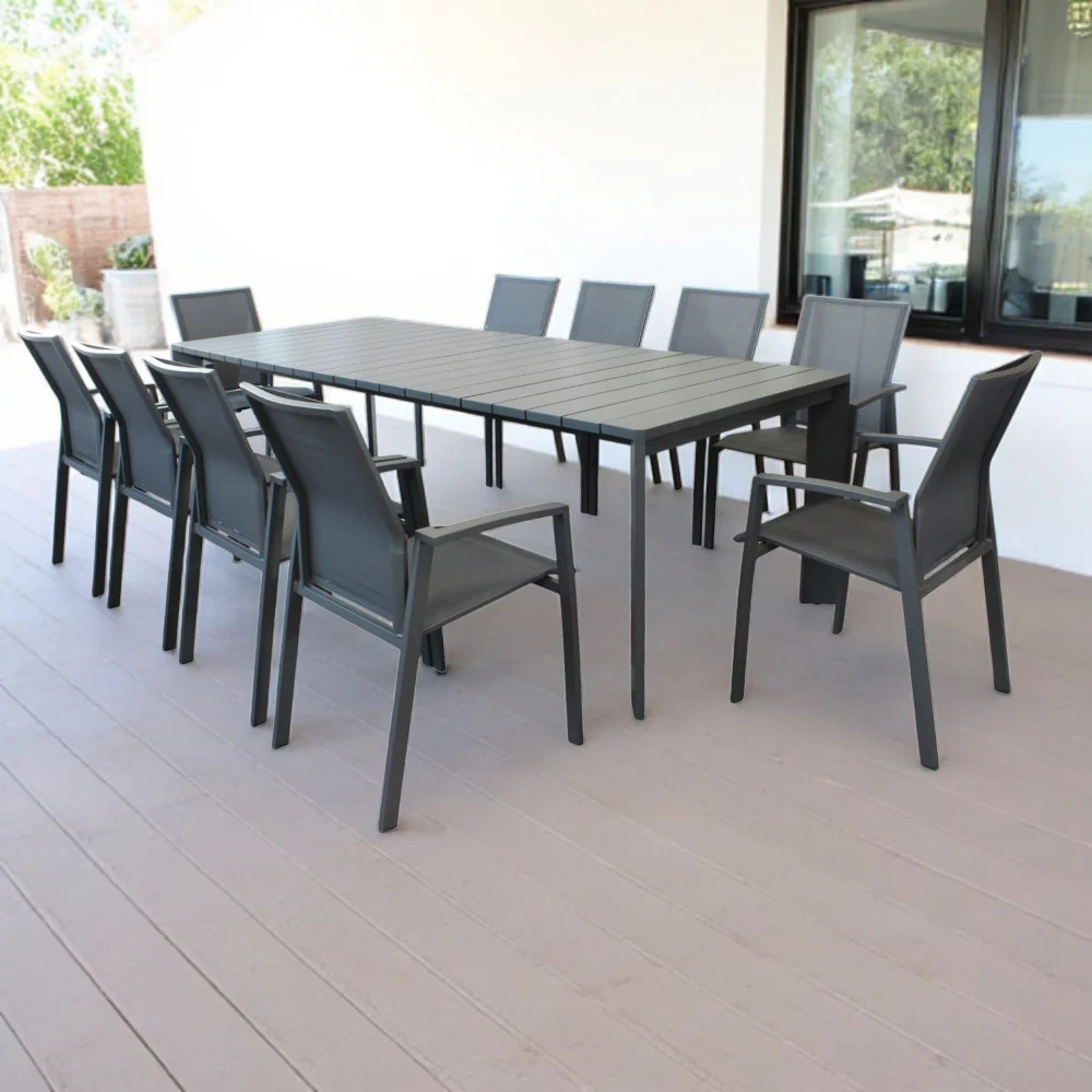 Tavolo allungabile con struttura in alluminio 200/250x100xH75 cm Brollin