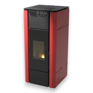 Idrostufa stufa a pellet in acciaio 19 Kw bordeaux e nera A+ Corvara 20V