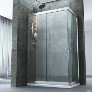 Box doccia in vetro con 2 ante scorrevoli modello GIRASOLE 68x88xH190 cm