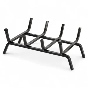 Brucialegna in ferro con sfera 4 barre per camino 40x30xH15 cm