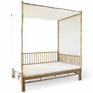 Gazebo divano letto in legno bamboo con cuscino 210x150xH240 cm Manhattan