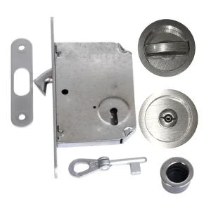 Kit per porte scorrevoli con serratura a gancio e accessori completa installazione sicura