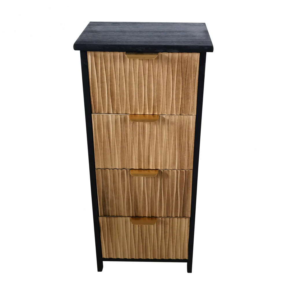 Mobiletto in legno con 4 cassetti 34x25xH77 cm fisso per interno casa - immagine 3