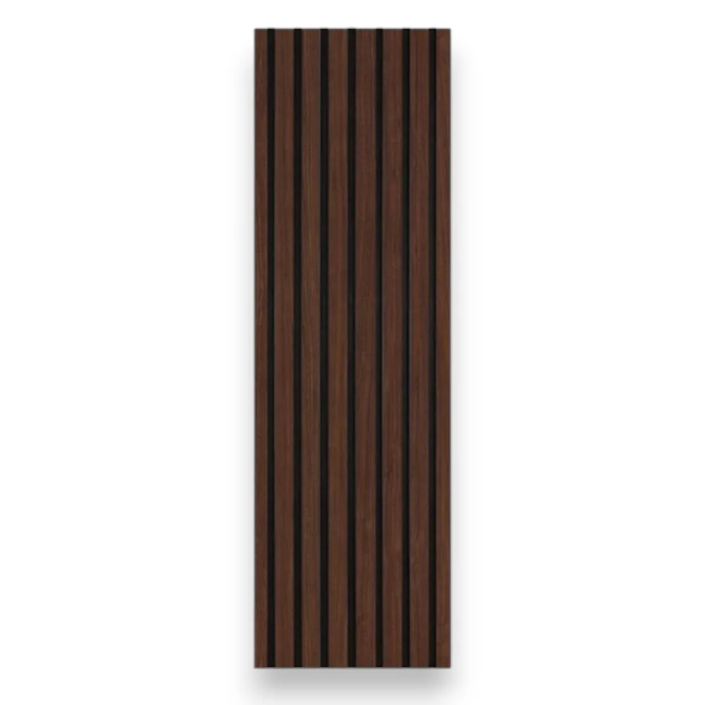 4 pannelli fonoassorbenti decorativi flessibili in mdf per uso interno noce scuro 60x275 cm - immagine 4