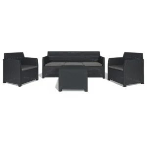 Set salotto per giardino composto 2 poltrone 1 divano con 3 sedute 1 tavolo artemide