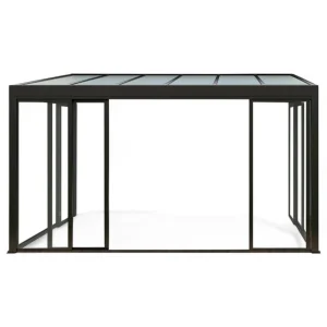 Pergola veranda addossata in alluminio 4.3x3 mt con copertura in policarbonato per esterno
