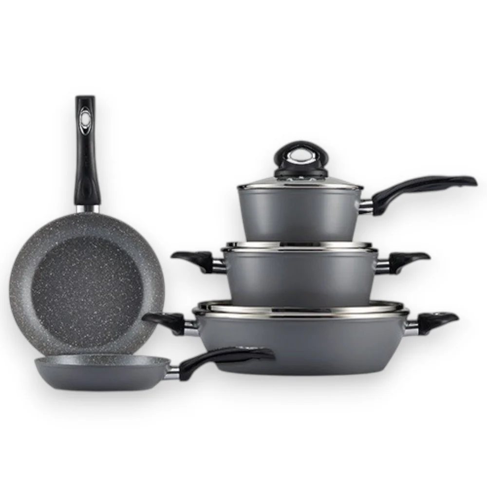 Batteria set 8 pezzi pentole e padelle antiaderenti in alluminio coniato Brooklyn Taste - immagine 5